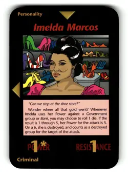 Imelda Marcos Card Base Set INWO Illuminati New World Order Game - Image 1