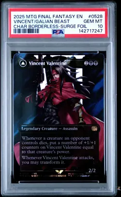 2025 MTG FINAL FANTASY SURGE FOIL #0528 GALIAN BEAST/VINCENT VALENTINE PSA 10 - Image 1