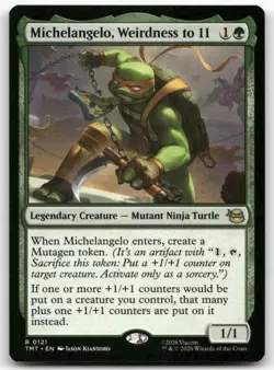 Michelangelo, Weirdness to 11 MTG Teenage Mutant Ninja Turtles 121 R NM - Image 1