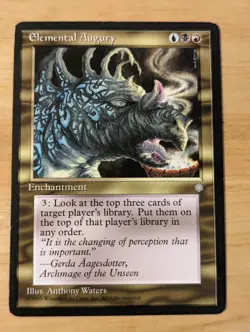 Magic the Gathering MTG Elemental Augury Ice Age ICE Multicolor: Red/Black/Blue - Image 1