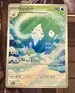 Vanillish 112/086 Sv: White Flare Holo Illustration Rare Near Mint Pokemon - Image 1