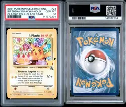 PSA 10 Pokemon Birthday Pikachu 24 Celebrations Classic Collection Black Star - Image 3