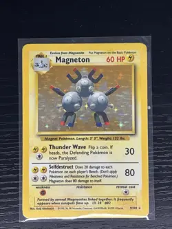 Pokemon TCG Magneton Base Set Holo Unlimited Rare Card 9/102 WOTC 1999 - Image 1