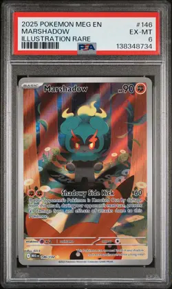2025 POKEMON MEG EN-MEGA EVOLUTION ILLUSTRATION RARE #146 MARSHADOW PSA 6 - Image 1