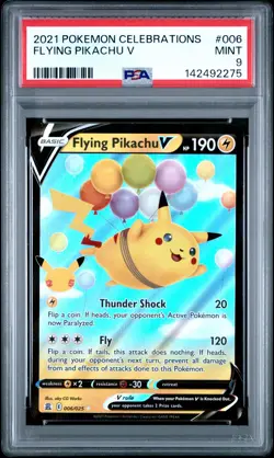 2021 POKEMON CELEBRATIONS #006 FLYING PIKACHU V PSA 9 - Image 1