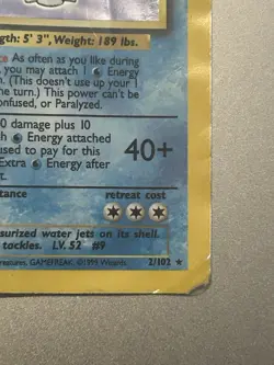 1999 Blastoise Holo Rare Pokemon Card TCG 2/102 Base Set DMG Vintage WOTC - Image 4