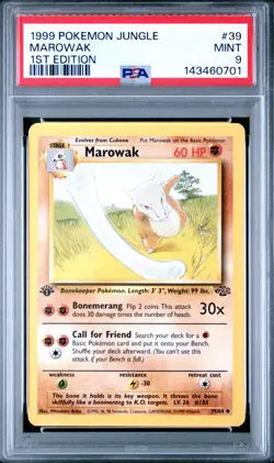 Pokemon Jungle Marowak 1st Edition 39/64 PSA 9 Uncommon English Card - Image 1
