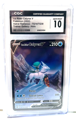 2022 POKEMON GEM MINT ICE RIDER CALYREX V # TG14/TG30 HOLO GRADE 10 AWESOME ! - Image 1