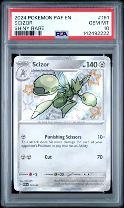 2024 POKEMON PAF EN-PALDEAN FATES SHINY RARE #191 SCIZOR PSA 10 - Image 1