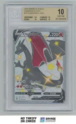 2020 Pokemon Sword & Shield Champion's Path Secret Charizard V BGS 10 #079/073 - Image 1