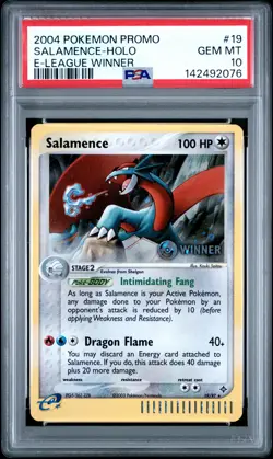2004 POKEMON PROMO E-LEAGUE WINNER #19 SALAMENCE-HOLO PSA 10 - Image 1