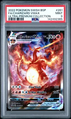 2022 POKEMON SWSH BLACK STAR PROMO #261 FULL ART/CHARIZARD VMAX PSA 9 - Image 1