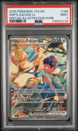 2025 POKEMON JOURNEY TOGETHER SPECIAL ILLUSTRATION RARE HOP'S ZACIAN EX PSA 9 - Image 1