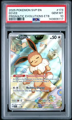 2025 POKEMON SVP EN-SV BLACK STAR PROMO #173 EEVEE PSA 10 - Image 1