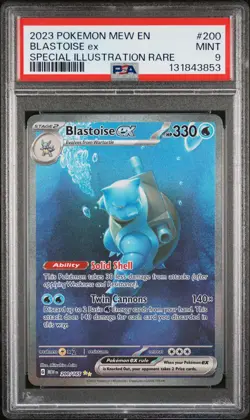 2023 POKEMON MEW EN-151 SPECIAL ILLUSTRATION RARE #200 BLASTOISE EX PSA 9 - Image 1