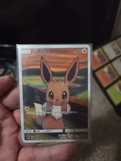 EEVEE MUNCH/THE SCREAM 287/SM-P JAPANESE PROMO 2018 POKEMON CARD - Image 1