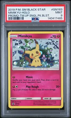 2019 POKEMON SM BLACK STAR PROMO TEAM UP SINGLE PACK BLISTERS MIMIKYU-HOLO PSA 9 - Image 1