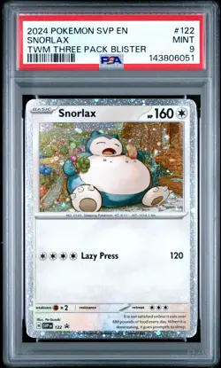 2024 POKEMON SVP PROMO TWILIGHT MASQUERADE THREE PACK BLISTER #122 SNORLAX PSA 9 - Image 1