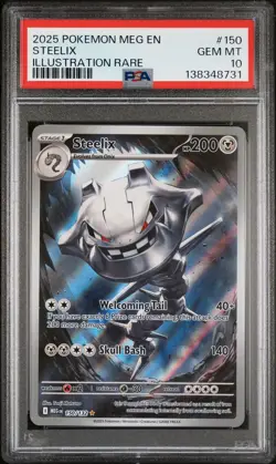 2025 POKEMON MEG EN-MEGA EVOLUTION ILLUSTRATION RARE #150 STEELIX PSA 10 - Image 1