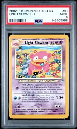 2002 POKEMON NEO DESTINY #51 LIGHT SLOWBRO PSA 9 - Image 1