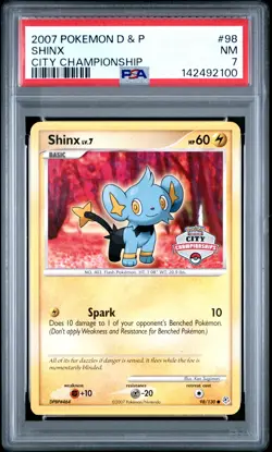2007 POKEMON DIAMOND & PEARL CITY CHAMP #98 SHINX PSA 7 - Image 1