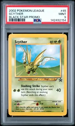 2002 POKEMON LEAGUE PROMO BLACK STAR #45 SCYTHER PSA 9 - Image 1
