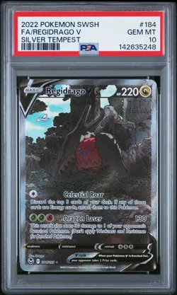 2022 POKEMON SWORD & SHIELD SILVER TEMPEST #184 FULL ART/REGIDRAGO V PSA 10 - Image 1