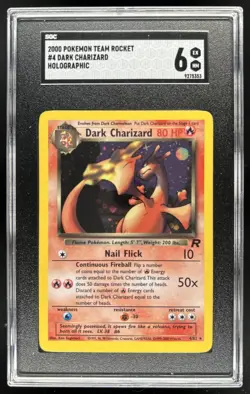 2000 Pokemon Team Rocket Dark Charizard Holo #4/82 SGC 6 - Image 1