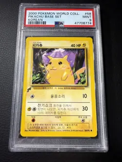 2000 Pokemon World Collection KOREAN Pikachu Base Set PSA 9 #58 - Image 1