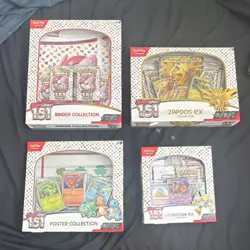 Pokemon TCG Scarlet & Violet 151 Binder, Poster, Zapdos, Alakazam Collection Lot - Image 1