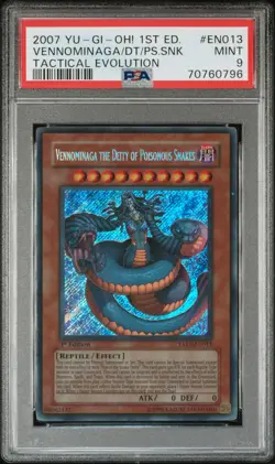 Vennominaga The Deity Of Poisonous Snakes TAEV-EN013 1st Edition Yugioh PSA 9 - Image 1
