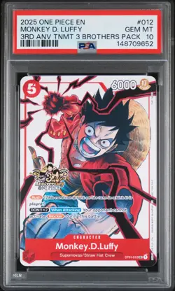 2025 ONE PIECE 3RD ANNIV TOURNAMENT 3 BROTHERS PACK #012 MONKEY D. LUFFY PSA 10 - Image 1