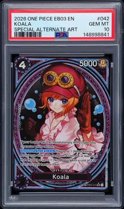 2026 ONE PIECE EB03-ONE PIECE HEROINES EDITION SPECIAL ALT ART #042 KOALA PSA 10 - Image 1