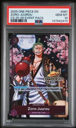 2025 ONE PIECE CHAMPIONSHIP 2025-26 EVENT PACK #067 ZORO-JUUROU PSA 10 - Image 1