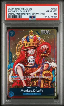 2024 ONE PIECE PROMOS CONVENTION EXCLUSIVE-FOIL #043 MONKEY D. LUFFY PSA 10 - Image 1