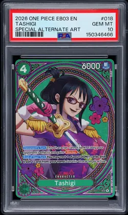 2026 ONE PIECE EB03-ONE PIECE HEROINES EDITION SPECIAL ALT ART TASHIGI PSA 10 - Image 1
