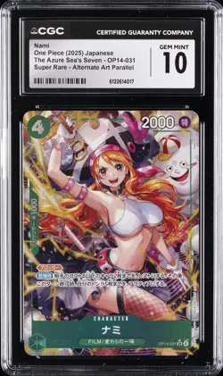 2025 ONE PIECE THE AZURE SEA'S SEVEN #OP14-031 NAMI CGC 10 GEM MINT - Image 1