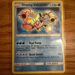 Pokemon TCG Shining Volcanion Shining Legends Holo Card 27/73 NM-M Condition - Image 1
