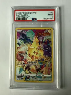 Pokemon TCG Pikachu Crown Zenith Holo Card 160/159 Secret Rare PSA 9 Mint - Image 1