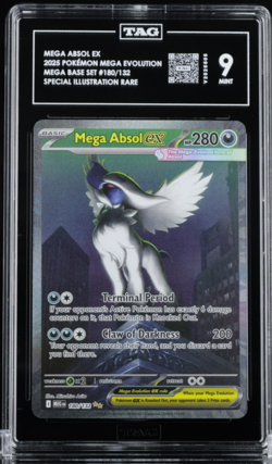 2025 Pokemon Mega Evolution Base Set MEGA ABSOL ex - SIR Card #180/132 TAG 9 - Image 1