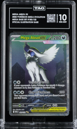 2025 Pokemon Mega Evolution Base Set MEGA ABSOL ex - SIR Card #180/132 TAG 10 - Image 1