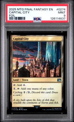 2025 MAGIC: THE GATHERING FINAL FANTASY FOIL #0274 CAPITAL CITY PSA 9 - Image 1