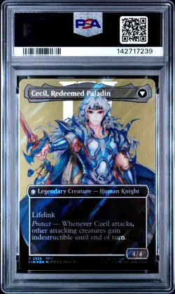 2025 MTG FF SURGE FOIL #0525 CECIL, DARK KNIGHT/CECIL, REDEEMED PALADIN PSA 10 - Image 2