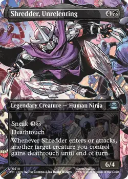 x4 Shredder, Unrelenting - Borderless U MTG Teenage Mutant Ninja Turtles M/NM, E - Image 1