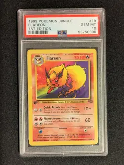 PSA 10 1st Edition Flareon Non-Holo Jungle #19 Pokemon 1999 - Image 1