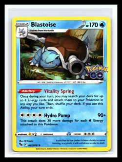 💥 Pokemon 2022 TCG: Blastoise # 017/078 RARE Holo - Pokemon GO - Image 1
