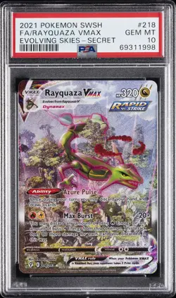 2021 POKEMON SWORD & SHIELD EVOLVING SKIES SECRET FULL ART/RAYQUAZA VMAX PSA 10 - Image 1