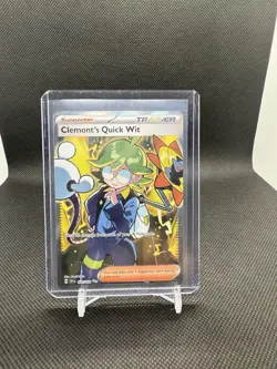 Pokemon TCG Trainer Card Clemont's Quick Wit Rare Holo, 243/191, Surging Sparks - Image 1
