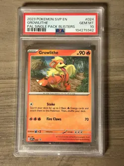 Pokemon Growlithe 024 SVP Scarlet & Violet Promo Holo PSA 10 English 2023 - Image 2