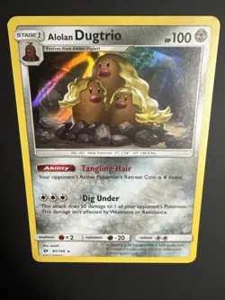 Pokemon TCG Alolan Dugtrio Sun & Moon Base Set 87/149 Holo Holo Rare NM - Image 3